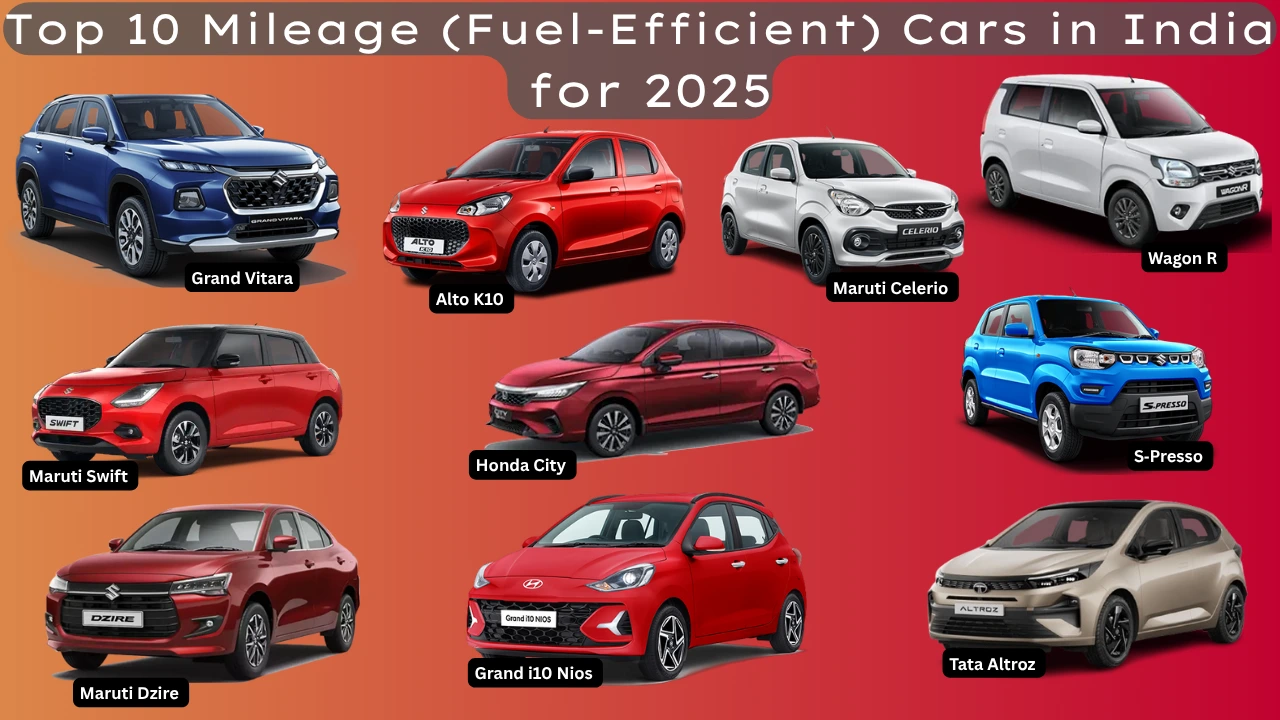 Top 10 Mileage Fuel Efficient Cars in India
